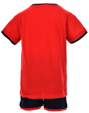 Completo Spiderman MARVEL 2 Pezzi T-Shirt e Bermuda in Cotone Bambino - Ez10223rosso