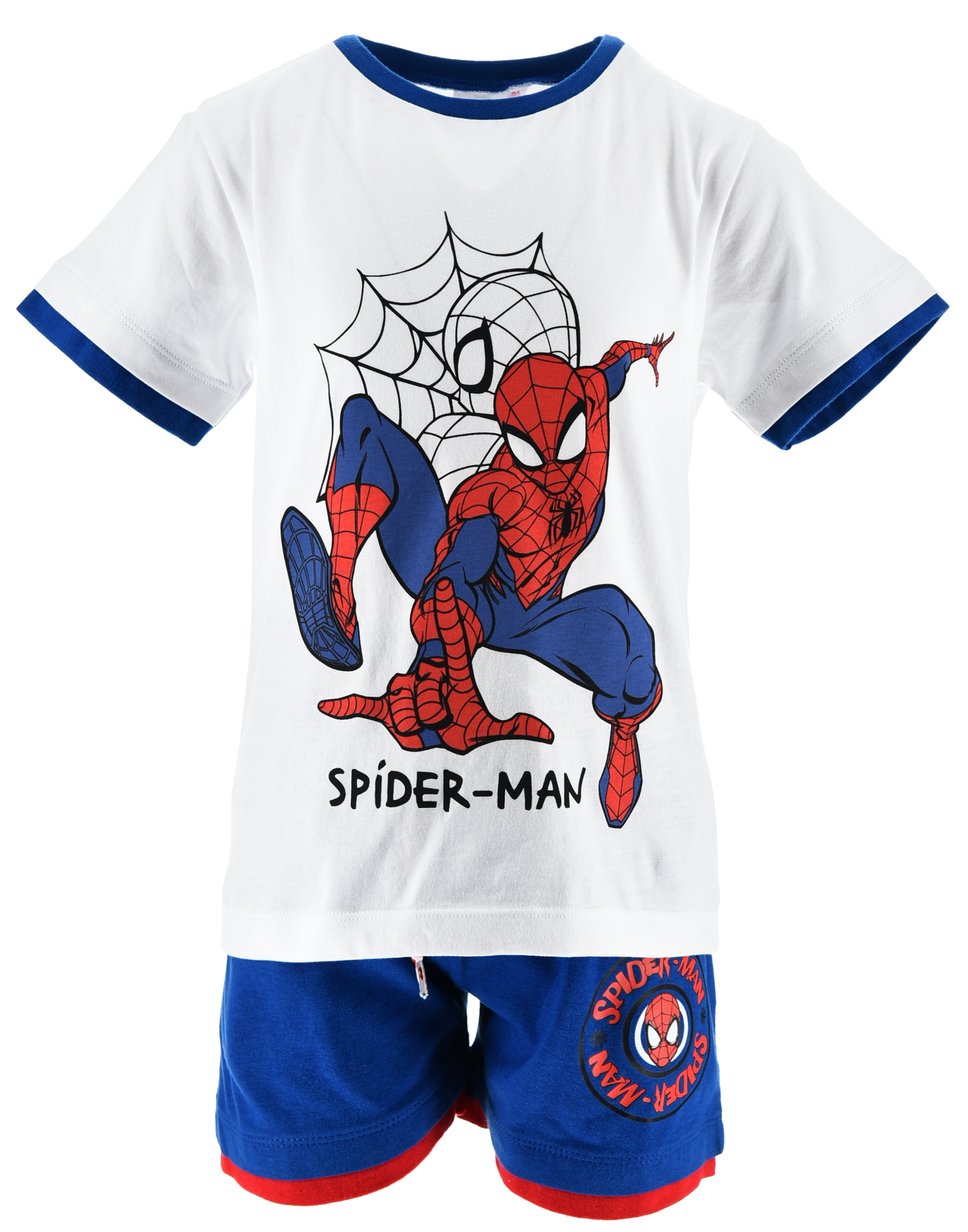 Completo Spiderman MARVEL 2 Pezzi T-Shirt e Bermuda in Cotone Bambino - Ez10223bianco