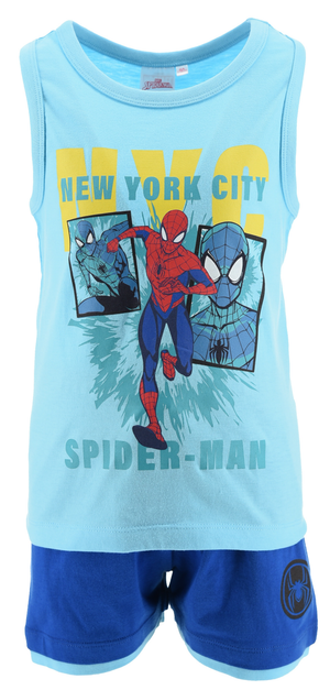 Completo Spiderman MARVEL 2 Pezzi Canotta e Bermuda in Cotone Bambino - Ez10133azzurro