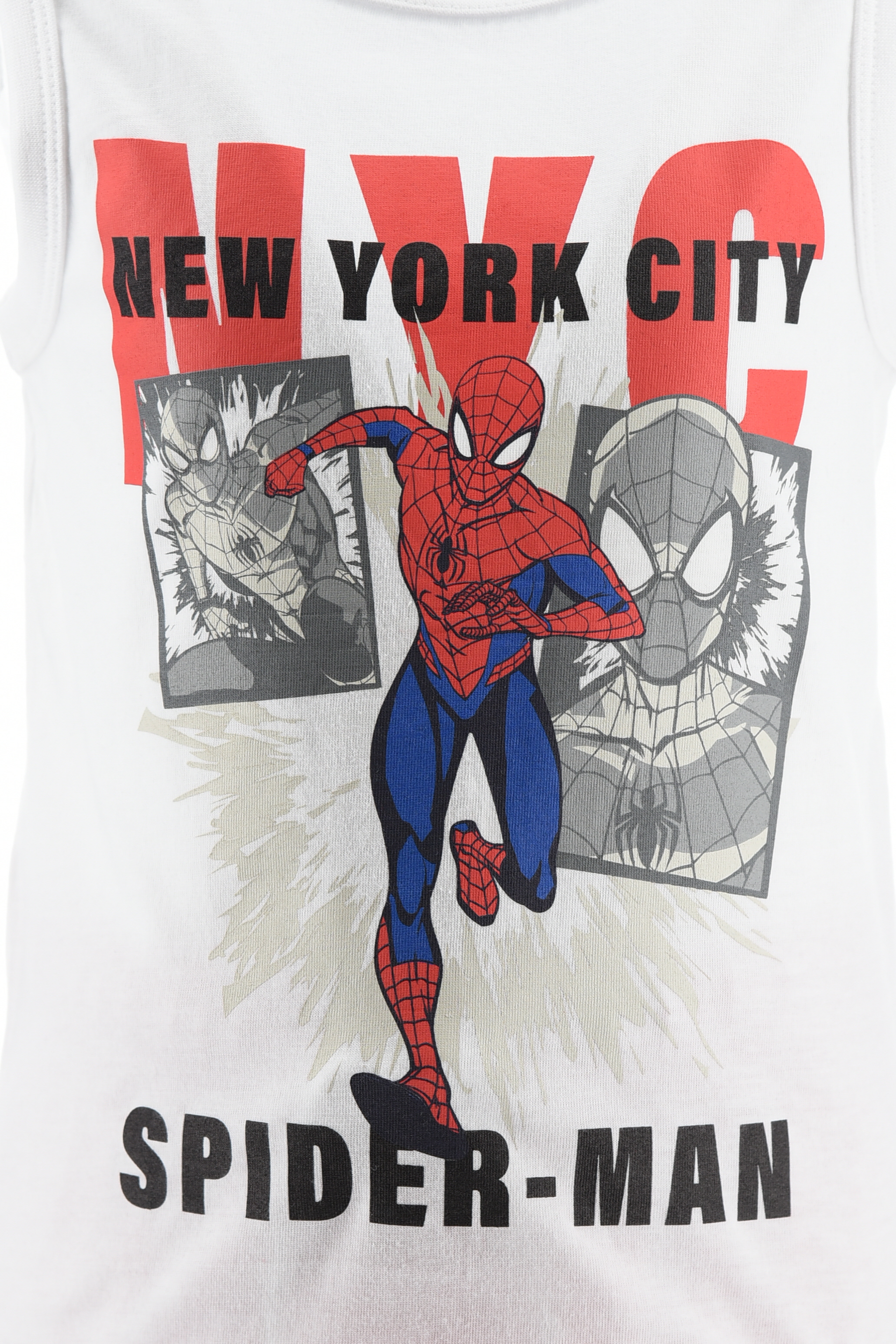 Completo Spiderman MARVEL 2 Pezzi Canotta e Bermuda in Cotone Bambino - Ez10133bianco