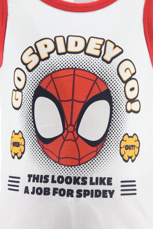 Completo Spidey MARVEL 2 Pezzi Canotta e Bermuda in Cotone Bambino - Ez10159bianco