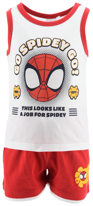 Completo Spidey MARVEL 2 Pezzi Canotta e Bermuda in Cotone Bambino - Ez10159bianco