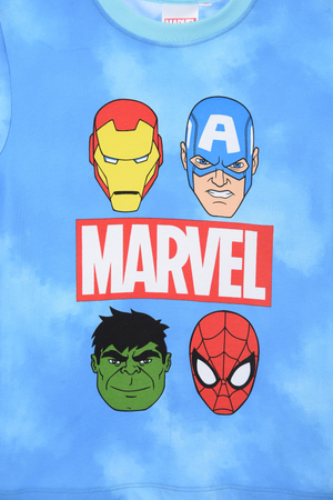 T-Shirt Avengers MARVEL Maniche Corte Maglietta Tie-Dye 100% Cotone Bambino - Ez10151azzurro
