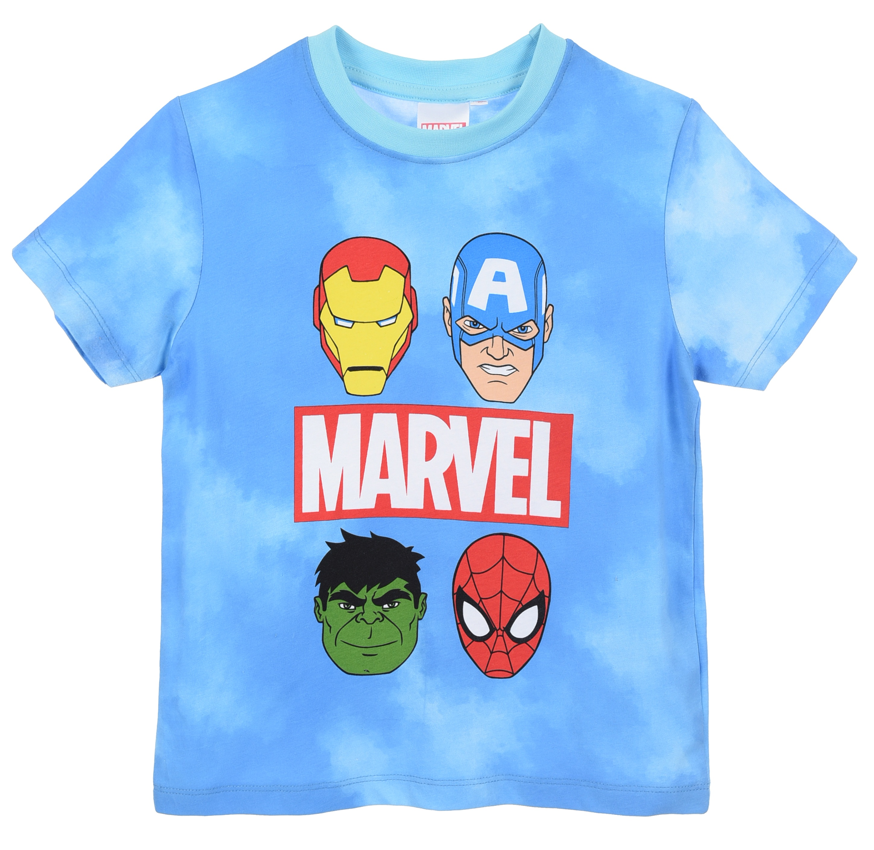 T-Shirt Avengers MARVEL Maniche Corte Maglietta Tie-Dye 100% Cotone Bambino - Ez10151azzurro
