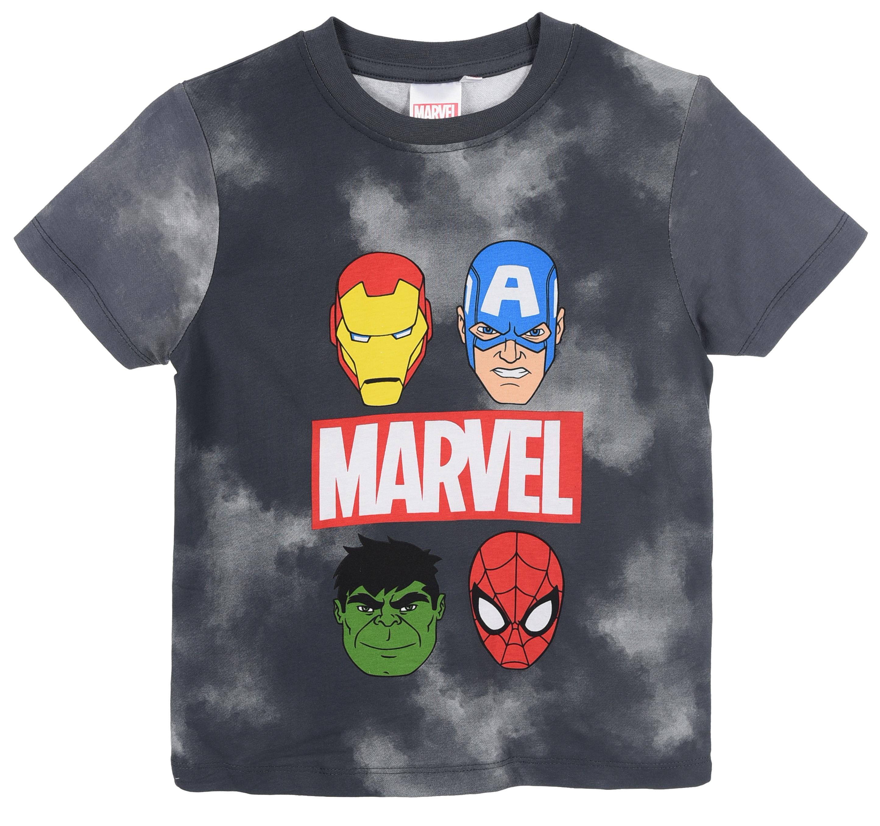 T-Shirt Avengers MARVEL Maniche Corte Maglietta Tie-Dye 100% Cotone Bambino - Ez10151grigio