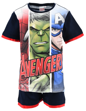 Completo Avengers MARVEL 2 Pezzi T-Shirt e Bermuda in Cotone Bambino - Ez10224navy