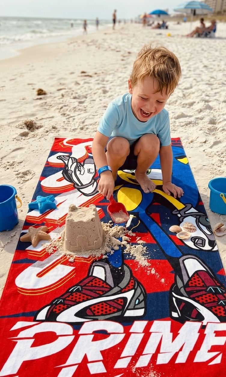 Telo Mare Sonic Asciugamano per Bambini in Microfibra CM 140x70 - Scp2103