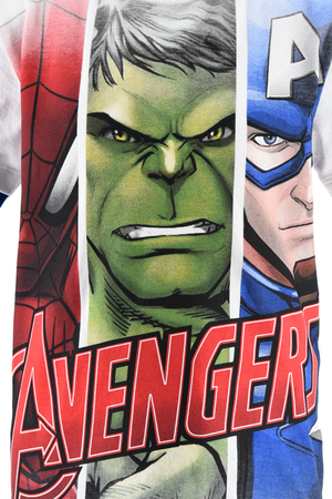 Completo Avengers MARVEL 2 Pezzi T-Shirt e Bermuda in Cotone Bambino - Ez10224bianco