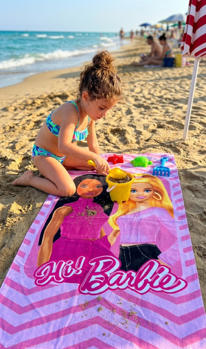 Telo Mare Barbie Mattel Asciugamano per Bambini in Microfibra CM 140x70 - Bar2087