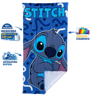 Telo Mare Stitch DISNEY Asciugamano per Bambini in Microfibra CM 140x70 - Sti2072