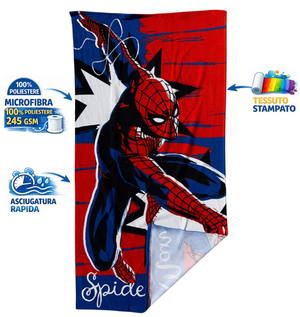 Telo Mare Spiderman MARVEL Asciugamano per Bambini in Microfibra CM 140x70 - Spm1715