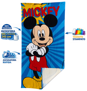 Telo Mare Topolino DISNEY Asciugamano per Bambini in Microfibra CM 140x70 - Mic1709