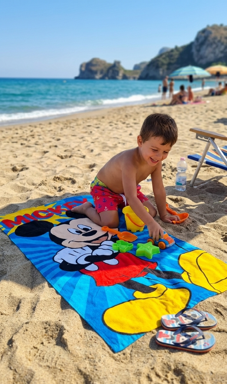 Telo Mare Topolino DISNEY Asciugamano per Bambini in Microfibra CM 140x70 - Mic1709