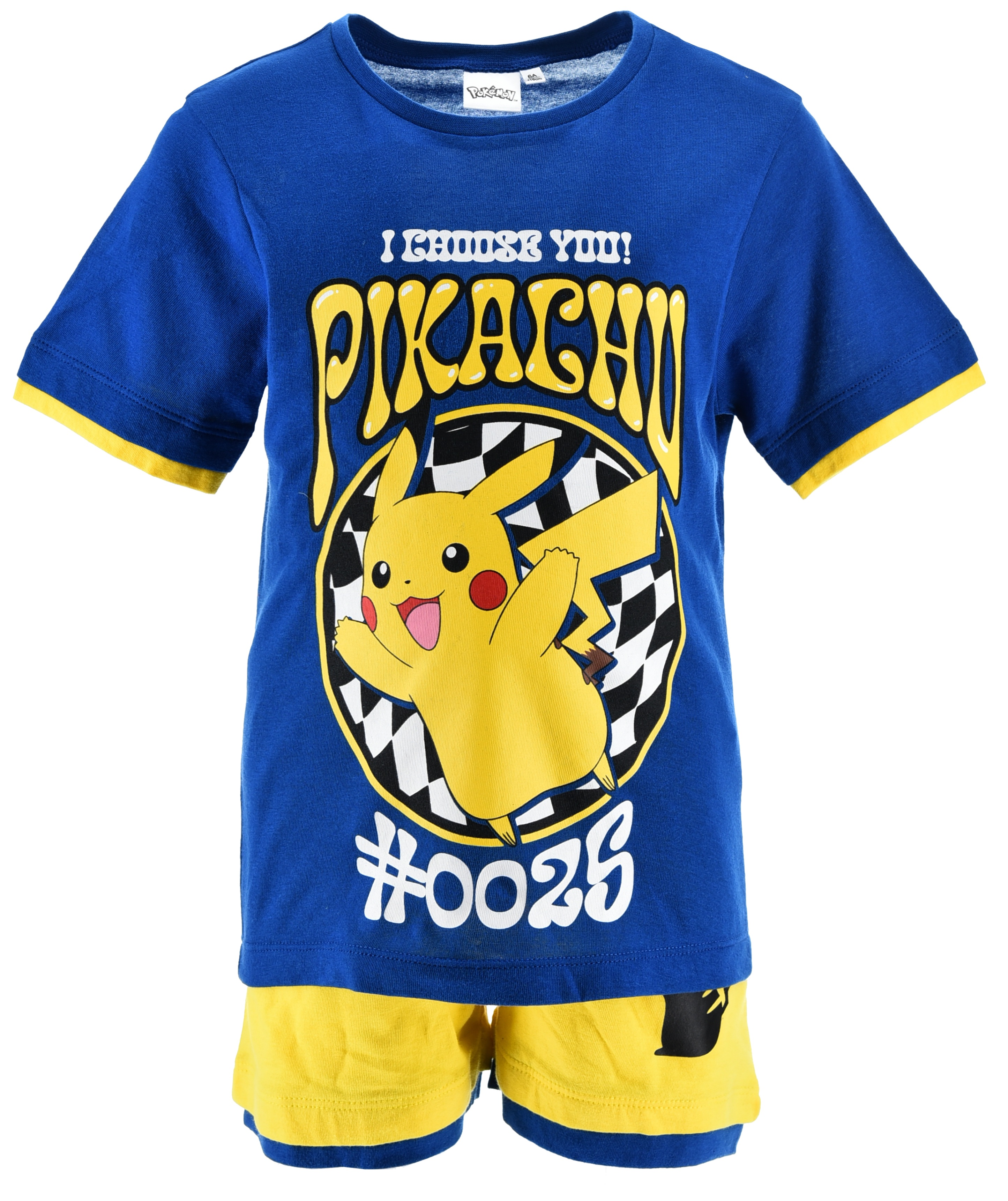 Completo Pikachu Pokémon 2 Pezzi T-Shirt e Bermuda in Cotone Bambino - Ez10225blu