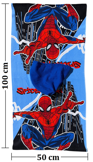 Poncho Mare Spiderman MARVEL 100 X 50 CM Accappatoio per Bambini 100% Pl - Spm2059