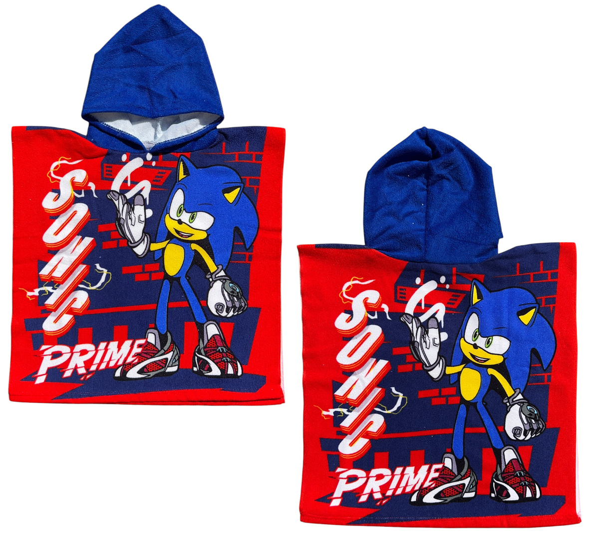 Poncho Mare Sonic 100 X 50 CM Accappatoio per Bambini 100% Pl - Scp2070