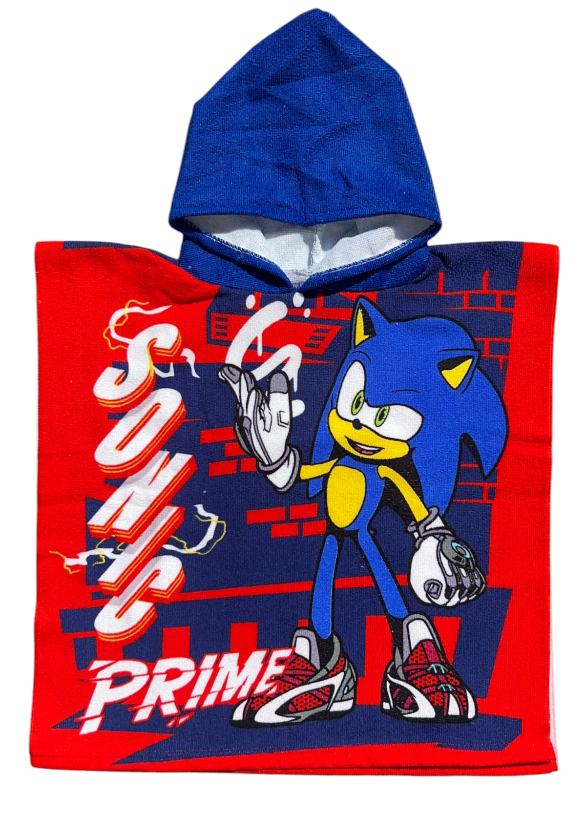Poncho Mare Sonic 100 X 50 CM Accappatoio per Bambini 100% Pl - Scp2070