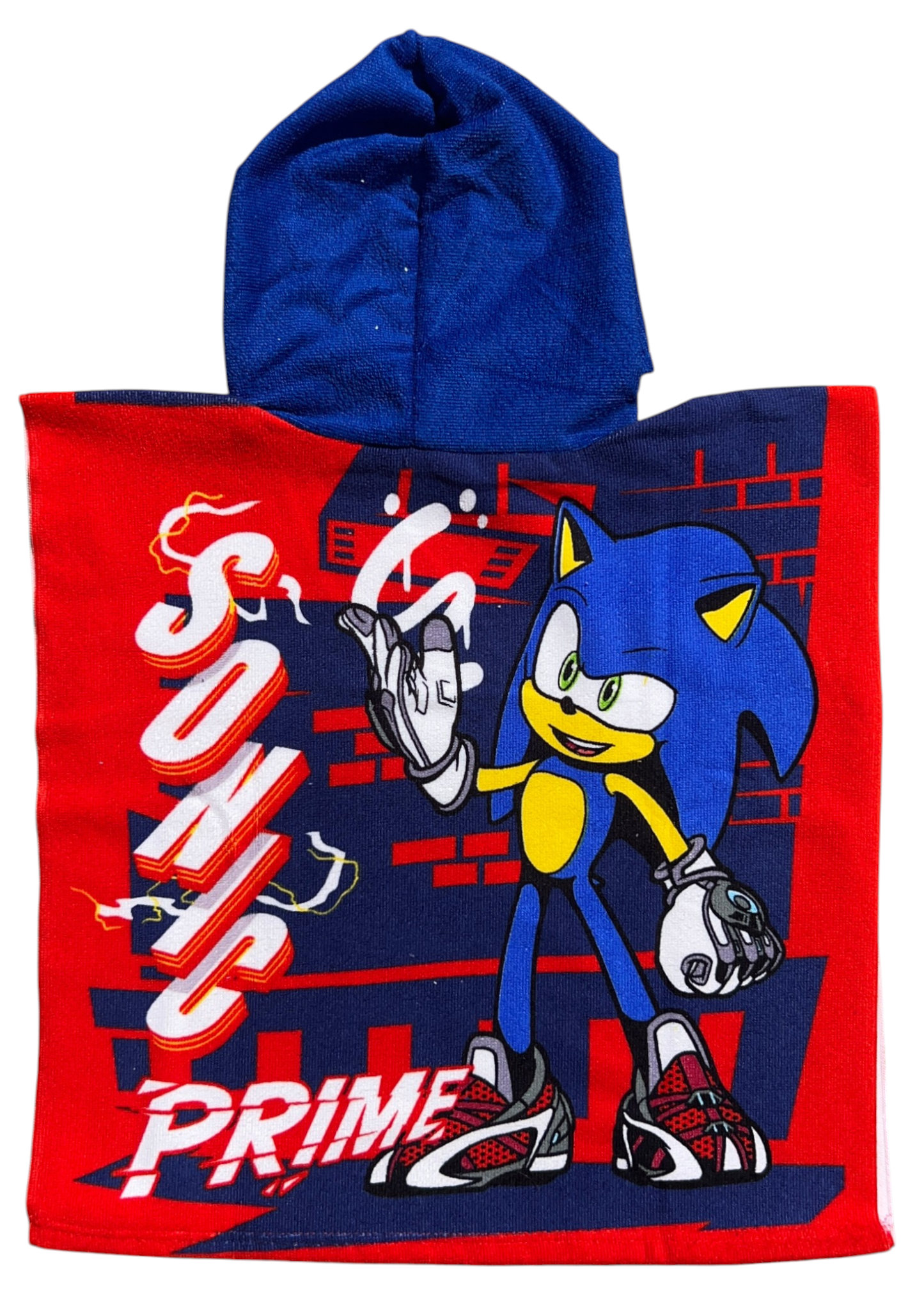 Poncho Mare Sonic 100 X 50 CM Accappatoio per Bambini 100% Pl - Scp2070
