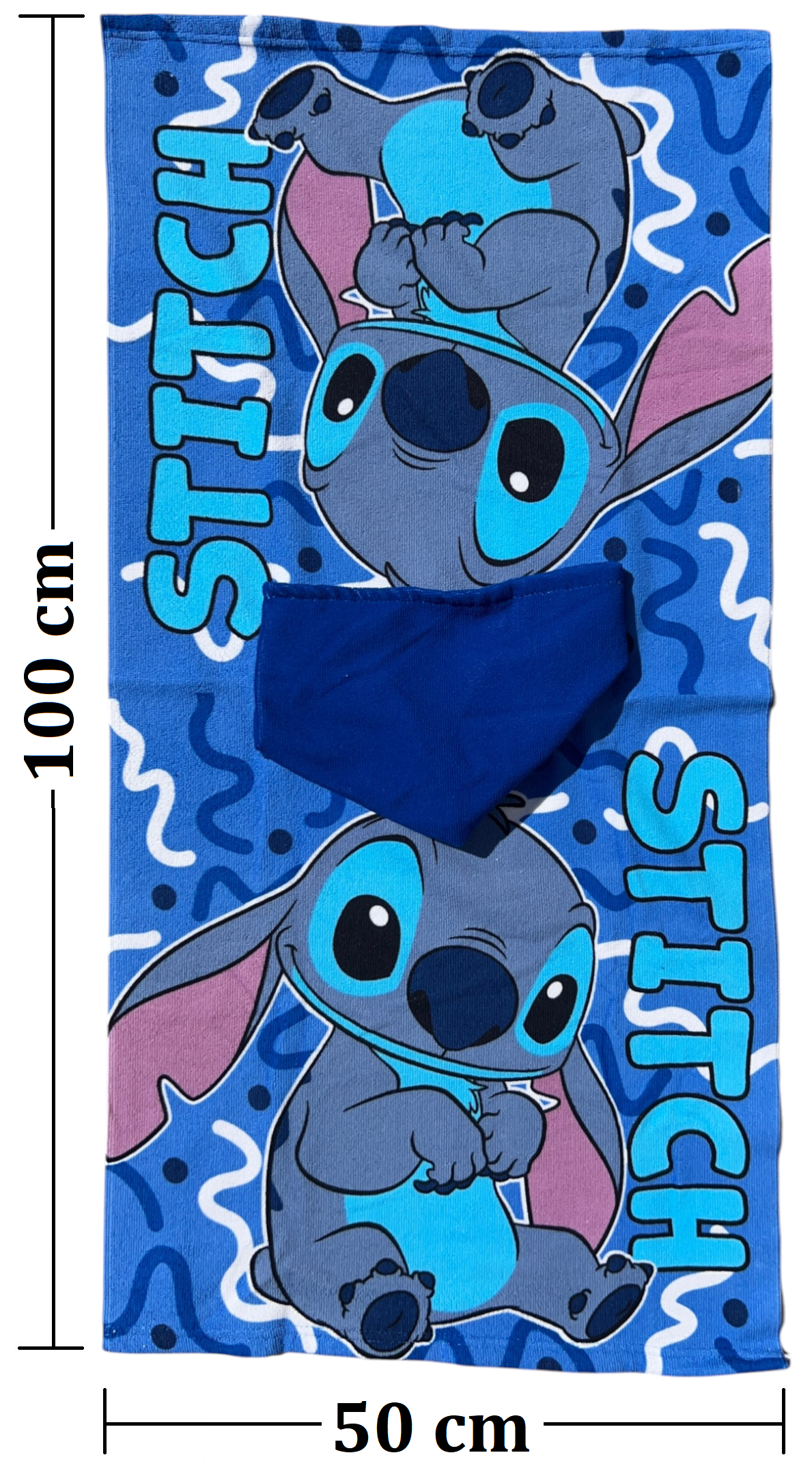 Poncho Mare Stitch DISNEY 100 X 50 CM Accappatoio per Bambini 100% Pl - Sti2075