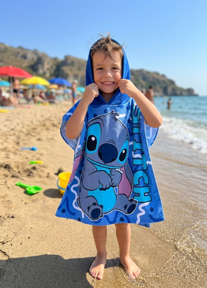 Poncho Mare Stitch DISNEY 100 X 50 CM Accappatoio per Bambini 100% Pl - Sti2075