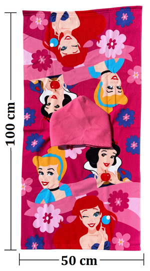 Poncho Mare Principesse DISNEY 100 X 50 CM Accappatoio per Bambini 100% Pl - Pri2096