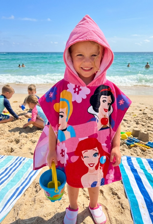 Poncho Mare Principesse DISNEY 100 X 50 CM Accappatoio per Bambini 100% Pl - Pri2096