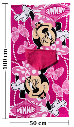 Poncho Mare Minnie DISNEY 100 X 50 CM Accappatoio per Bambini 100% Pl - Min2063