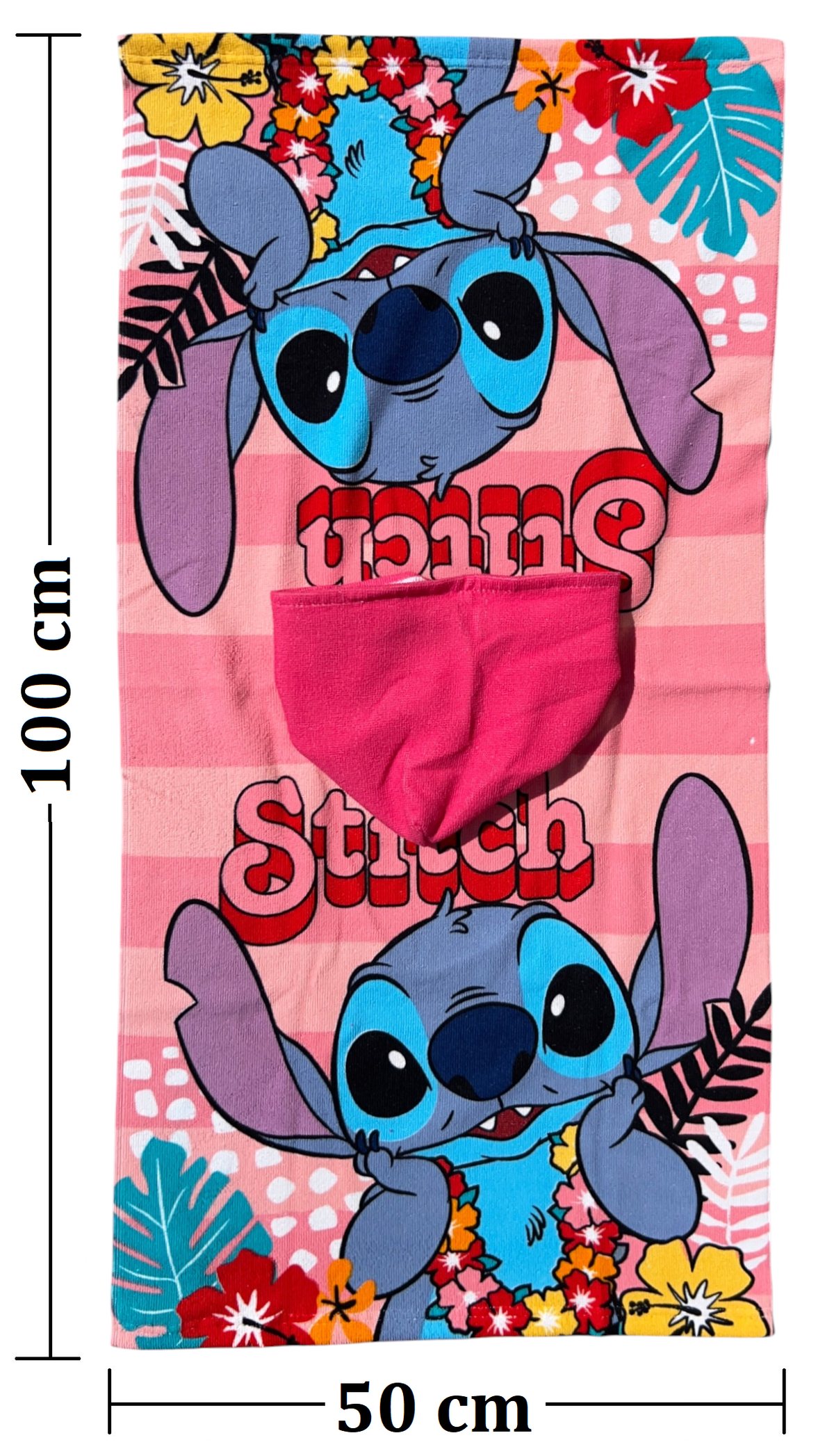 Poncho Mare Stitch DISNEY 100 X 50 CM Accappatoio per Bambini 100% Pl - Sti2079