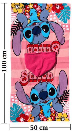 Poncho Mare Stitch DISNEY 100 X 50 CM Accappatoio per Bambini 100% Pl - Sti2079
