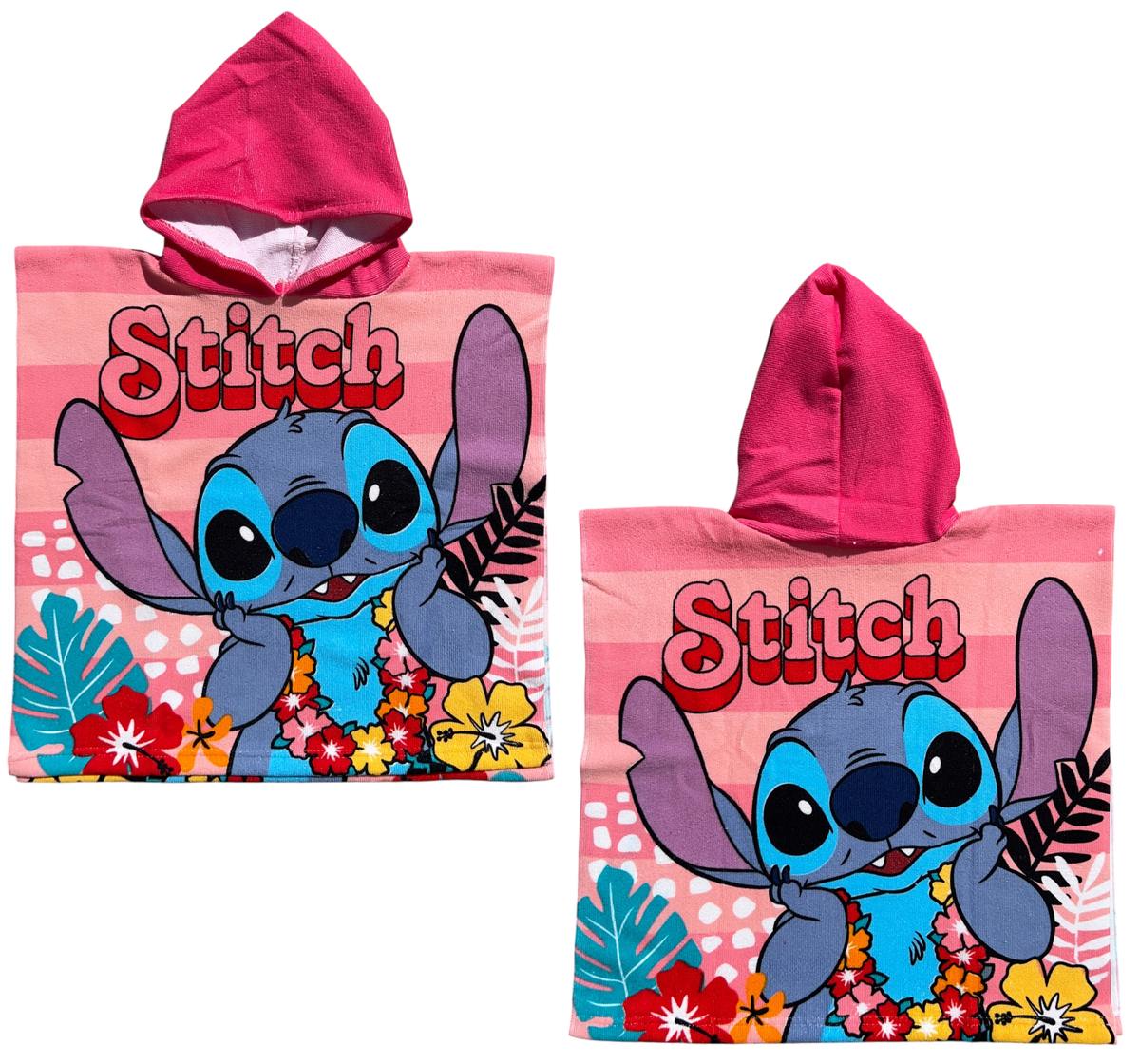 Poncho Mare Stitch DISNEY 100 X 50 CM Accappatoio per Bambini 100% Pl - Sti2079