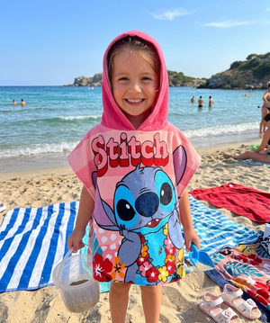 Poncho Mare Stitch DISNEY 100 X 50 CM Accappatoio per Bambini 100% Pl - Sti2079