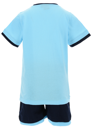 Completo Sonic the Hedgehog 2 Pezzi T-Shirt e Bermuda in Cotone Bambino - Ez10226azzurro