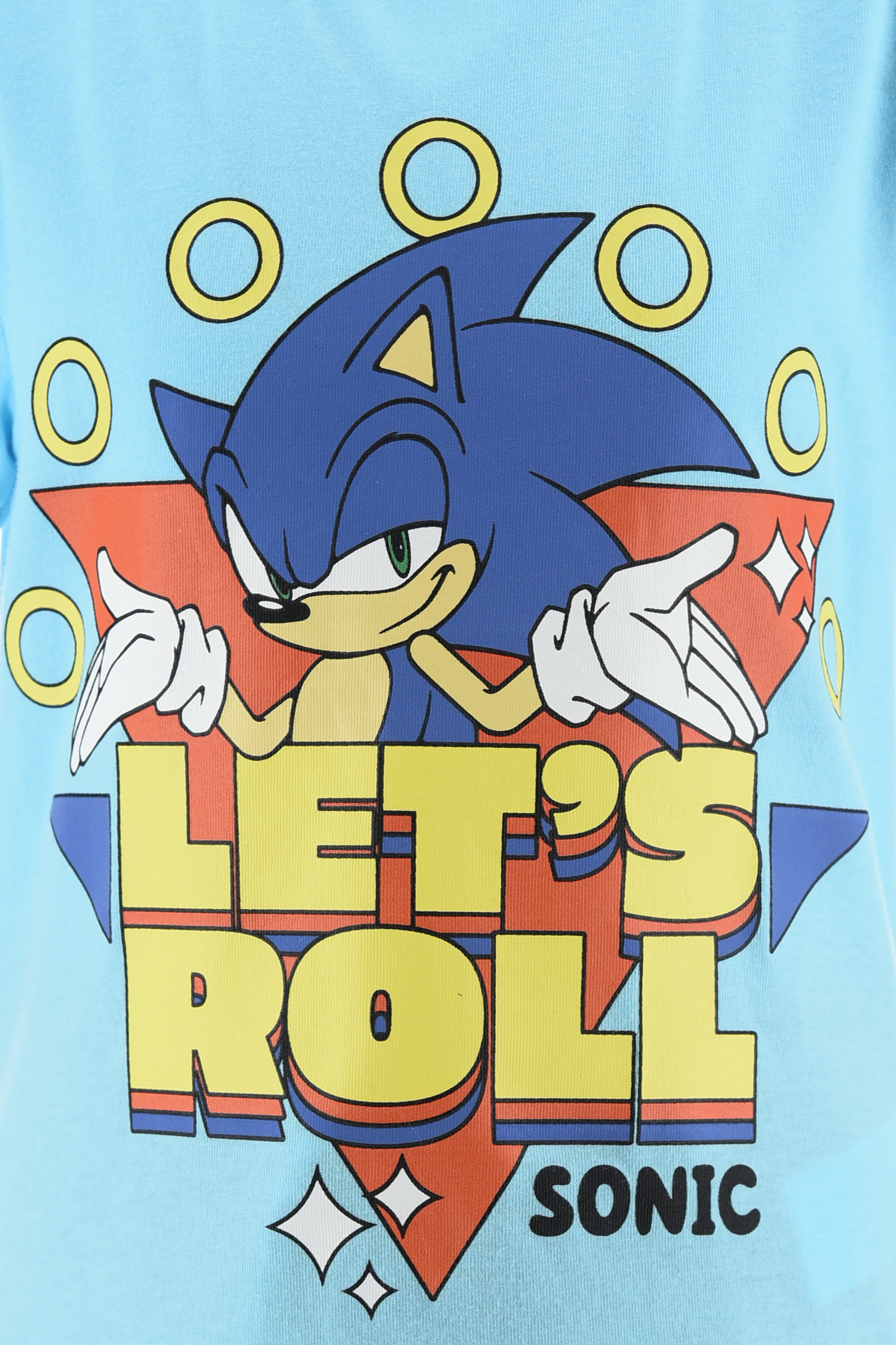 Completo Sonic the Hedgehog 2 Pezzi T-Shirt e Bermuda in Cotone Bambino - Ez10226azzurro
