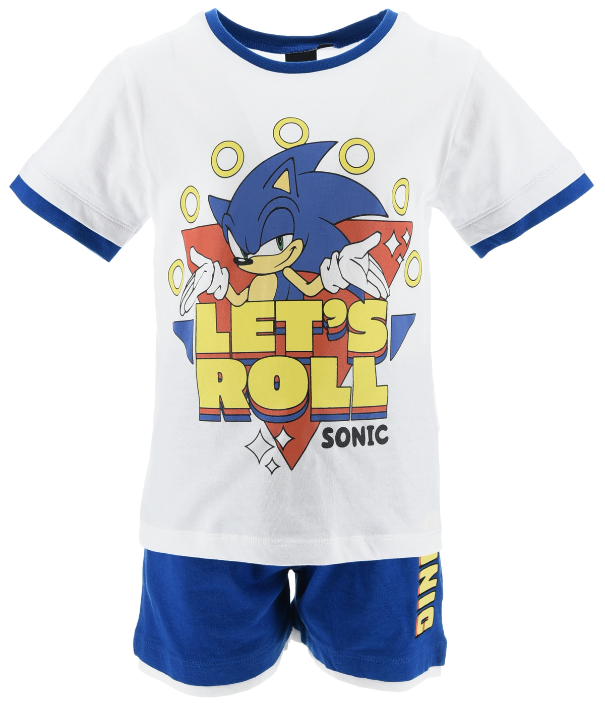 Completo Sonic the Hedgehog 2 Pezzi T-Shirt e Bermuda in Cotone Bambino - Ez10226bianco