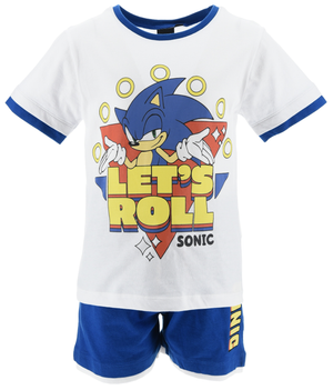 Completo Sonic the Hedgehog 2 Pezzi T-Shirt e Bermuda in Cotone Bambino - Ez10226bianco