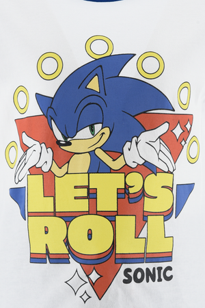 Completo Sonic the Hedgehog 2 Pezzi T-Shirt e Bermuda in Cotone Bambino - Ez10226bianco