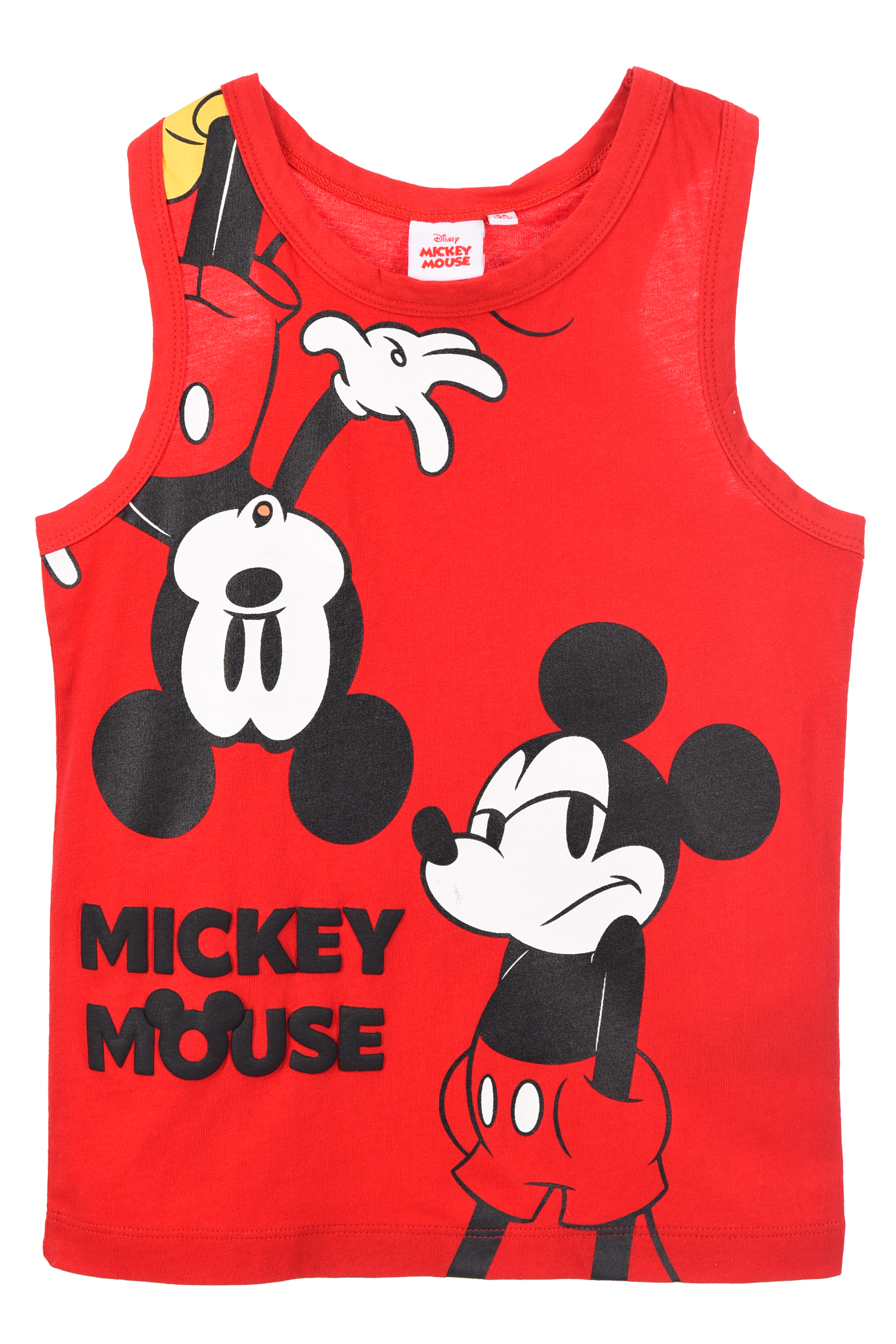 Canotta Topolino DISNEY Bambino Smanicata 100% Cotone con Stampa Frontale - Ez10158rosso