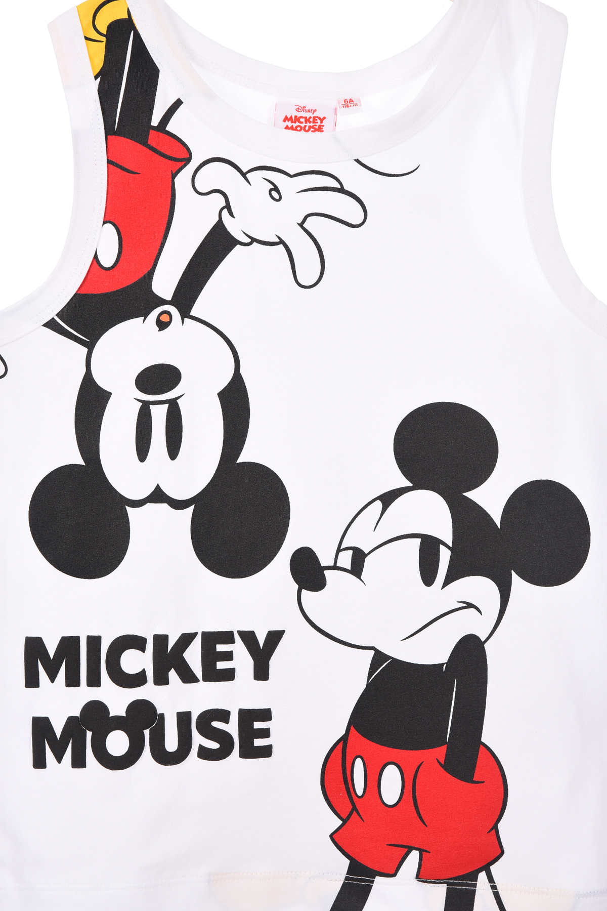 Canotta Topolino DISNEY Bambino Smanicata 100% Cotone con Stampa Frontale - Ez10158bianco