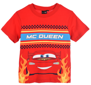 T-Shirt Cars DISNEY Maniche Corte Maglietta 100% Cotone Bambino - Ez10098rosso