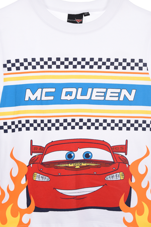 T-Shirt Cars DISNEY Maniche Corte Maglietta 100% Cotone Bambino - Ez10098bianco