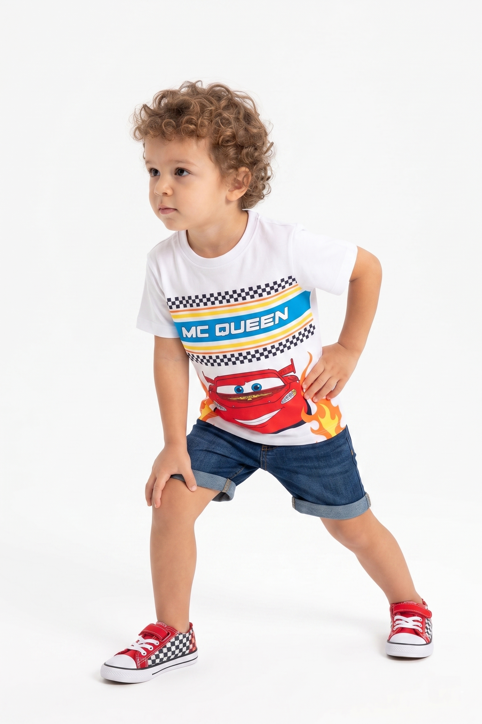 T-Shirt Cars DISNEY Maniche Corte Maglietta 100% Cotone Bambino - Ez10098bianco