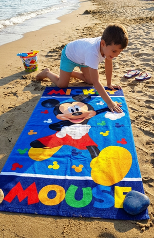 Telo Mare Topolino DISNEY Asciugamano per Bambini in Microfibra CM 140x70 - Je14178ad