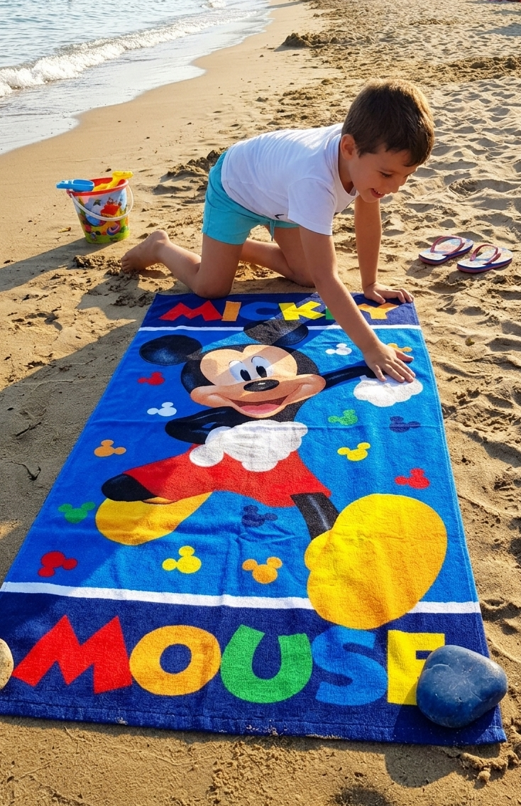 Telo Mare Topolino DISNEY Asciugamano per Bambini in Microfibra CM 140x70 - Je14178ad