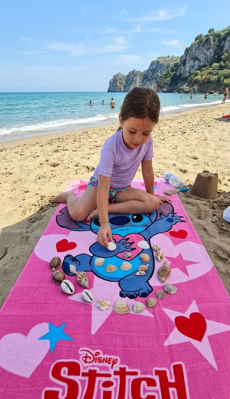 Telo Mare Stitch DISNEY Asciugamano per Bambini in Microfibra CM 140x70 - Je13085ad