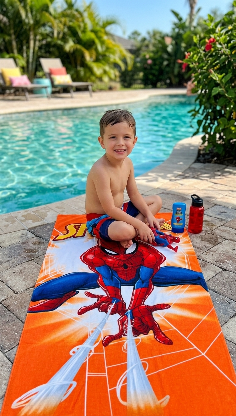 Telo Mare Spiderman MARVEL Asciugamano per Bambini in Microfibra CM 140x70 - Je11532ad