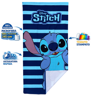 Telo Mare Stitch DISNEY Asciugamano per Bambini in Microfibra CM 140x70 - Je14187ad