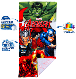 Telo Mare Avengers MARVEL Asciugamano per Bambini in Microfibra CM 140x70 - Je14185ad