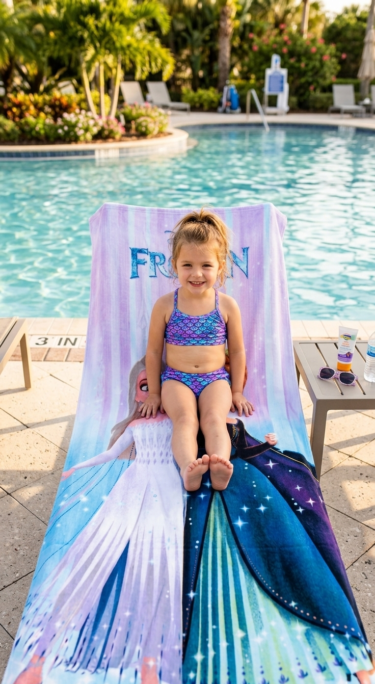 Telo Mare Frozen DISNEY Asciugamano per Bambine in Microfibra CM 140x70 - Je14183ad
