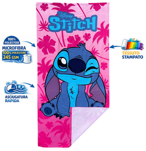 Telo Mare Stitch DISNEY Asciugamano per Bambine in Microfibra CM 140x70 - Je14189ad
