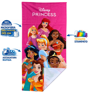 Telo Mare Principesse DISNEY Asciugamano per Bambine in Microfibra CM 140x70 - Je14190ad